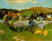 Paul Gauguin The Swineherd, Brittany oil painting reproduction